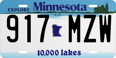MN license plate 917MZW