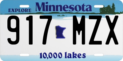 MN license plate 917MZX