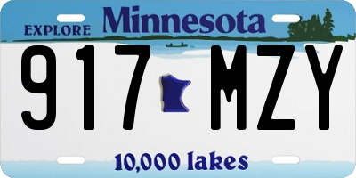 MN license plate 917MZY