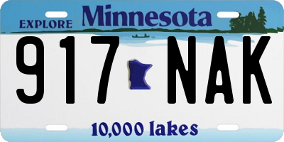 MN license plate 917NAK