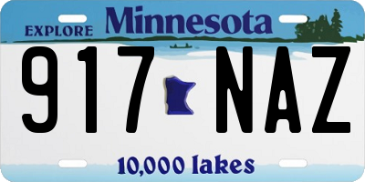 MN license plate 917NAZ