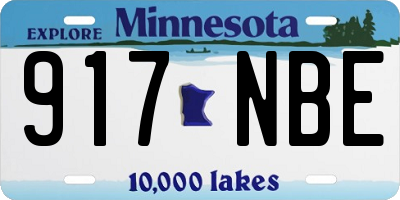 MN license plate 917NBE
