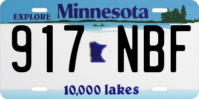 MN license plate 917NBF