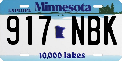 MN license plate 917NBK