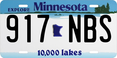 MN license plate 917NBS