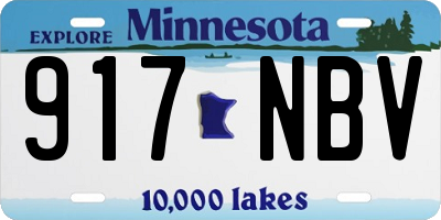 MN license plate 917NBV