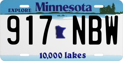 MN license plate 917NBW