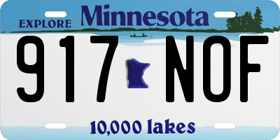 MN license plate 917NOF