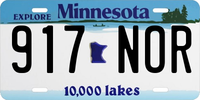 MN license plate 917NOR