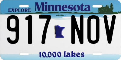 MN license plate 917NOV