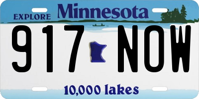 MN license plate 917NOW