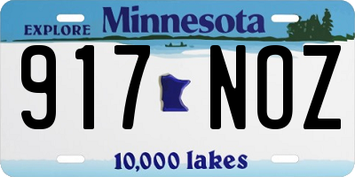 MN license plate 917NOZ