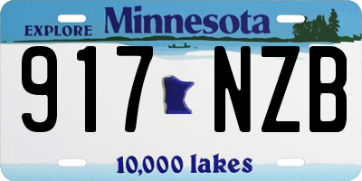 MN license plate 917NZB