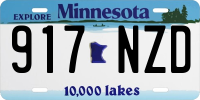MN license plate 917NZD