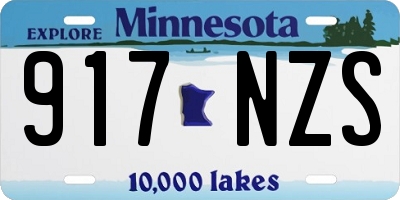 MN license plate 917NZS