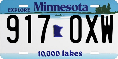 MN license plate 917OXW