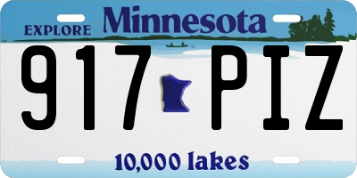 MN license plate 917PIZ