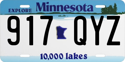 MN license plate 917QYZ