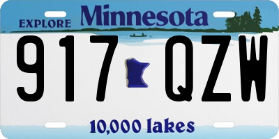MN license plate 917QZW