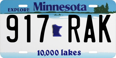 MN license plate 917RAK