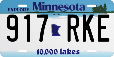 MN license plate 917RKE