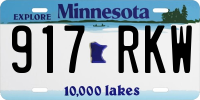 MN license plate 917RKW