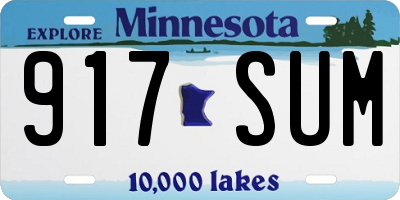 MN license plate 917SUM