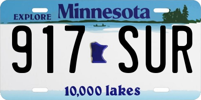 MN license plate 917SUR