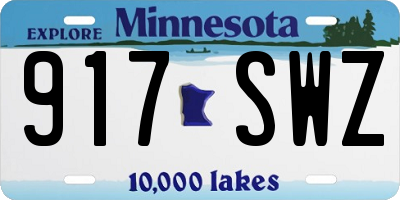 MN license plate 917SWZ