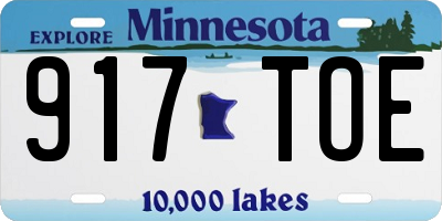 MN license plate 917TOE