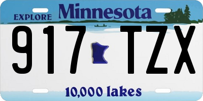 MN license plate 917TZX