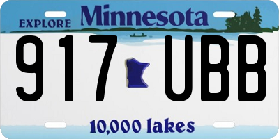 MN license plate 917UBB
