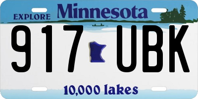 MN license plate 917UBK