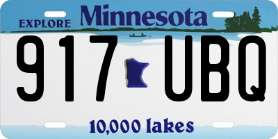 MN license plate 917UBQ