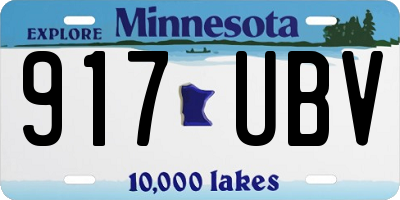 MN license plate 917UBV