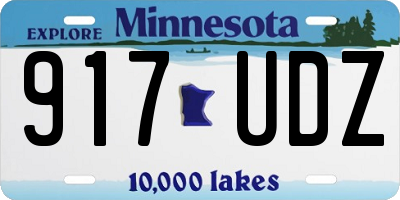 MN license plate 917UDZ