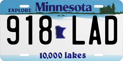 MN license plate 918LAD