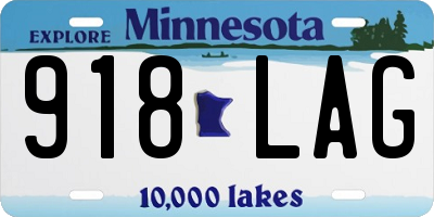 MN license plate 918LAG