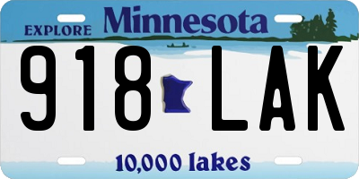 MN license plate 918LAK