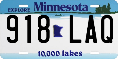 MN license plate 918LAQ
