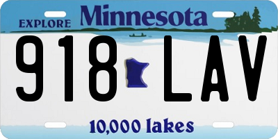 MN license plate 918LAV
