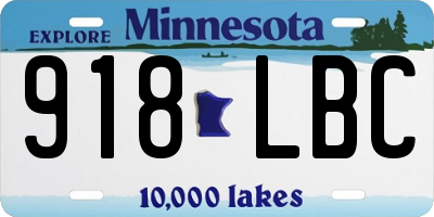 MN license plate 918LBC