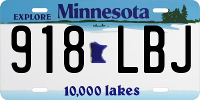 MN license plate 918LBJ