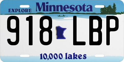 MN license plate 918LBP