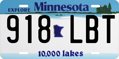 MN license plate 918LBT