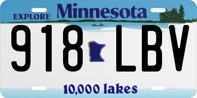 MN license plate 918LBV