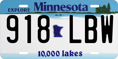MN license plate 918LBW
