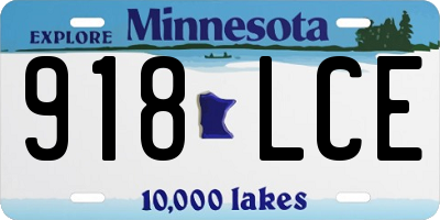 MN license plate 918LCE