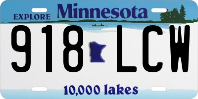 MN license plate 918LCW