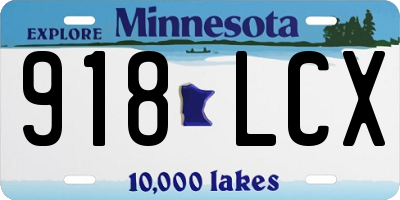 MN license plate 918LCX